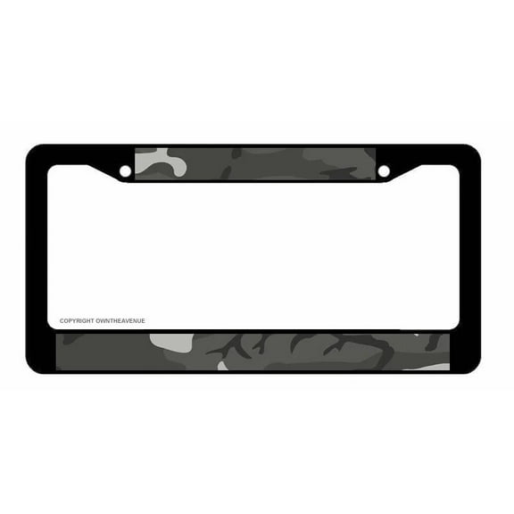 Camo Grayscale Car Truck Auto License Plate Frame