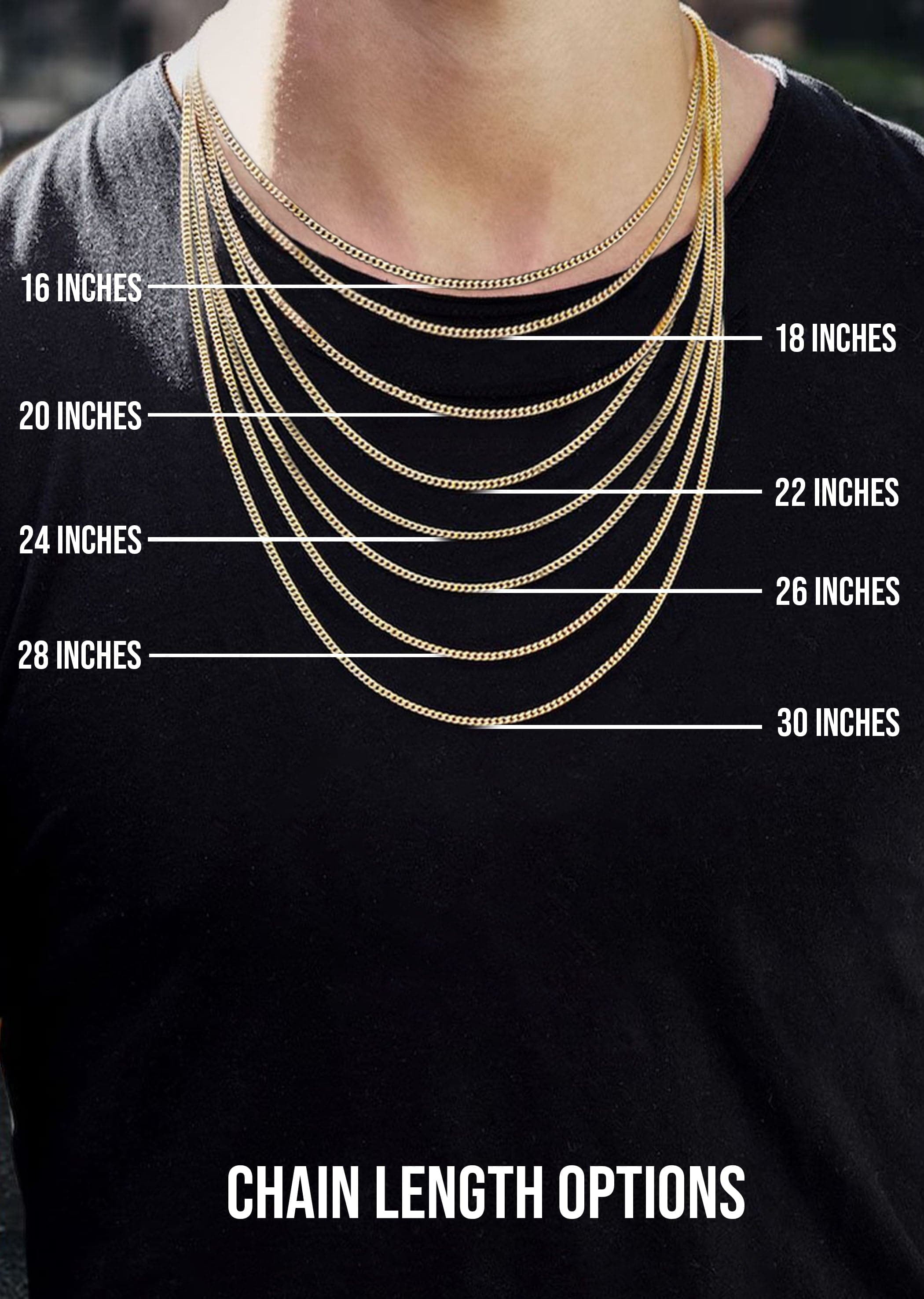 Mens White Gold Chain - Solid Figaro Chain  - Silver / 10K / 14K