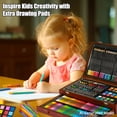 thumbnail image 2 of KINSPORY 148 pack Deluxe Wooden Case Drawing Painting Kit, Art Set Gift for Artists Beginners Adults Kids Girls Boys (Brown), 2 of 7
