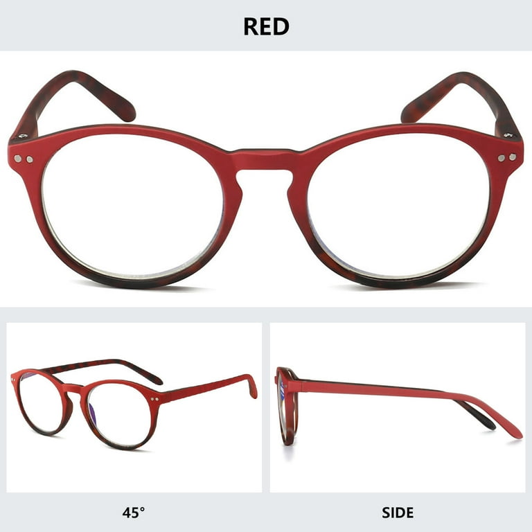 MAGIMODAC Anti Blue Light Round Retro Reading Glasses Spring