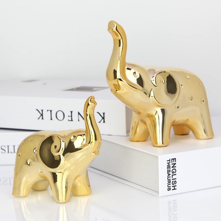 A Pair Gold Home Décor Balloon Figurine Accent, Small Ceramic ...