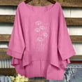 thumbnail image 1 of Ailaofu Hauts d'Été pour Femmes 2026 Col Rond Manches Mi-Longues Blouses Mode Printemps, 1 of 7
