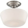 thumbnail image 6 of Regency Hill Rustic Farmhouse Ceiling Light Semi Flush Mount Fixture 12" Wide Brushed Nickel Opal White Glass Shade for Bedroom Kitchen Living Room, 6 of 7
