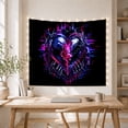 thumbnail image 5 of Dark Metallic Heart with Skeletal Hands Against Black Background Spooky Gothic for Goth Enthusiasts Neon Digital Art Decor Birthday Gift Tapestry Wall Hanging for Bedroom and Gaming Room, 5 of 7