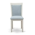 thumbnail image 3 of X027MZ015-7 7-Pc Dining Set Includes a Wooden Dining Table and 6 Baby Blue Dining Room Chairs - Wire Brushed Linen White Finish, 3 of 8