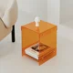 thumbnail image 3 of Mesas de centro nórdicas, muebles para sala de estar, mesa auxiliar para sofá, mesas de té de almacenamiento de dos pisos acrílicas, mesita de noche transparente, 3 of 4