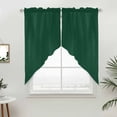 thumbnail image 5 of Pure Olive Green Kitchen Window Curtains, Swag Curtains Valance for Bedroom Living Room Bathroom, Simple Solid Color Rod Pocket Window Treatment Curtain Block Drapes 2 Panels 36"x63", 5 of 9
