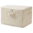 thumbnail image 1 of Cotton And Linen Storage Box Foldable Clothes Organizer Large Storage Bins, 1 of 2