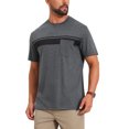 thumbnail image 4 of INSPIRE CHIC Men's Chest Pocket Striped Print Crew Neck Short Sleeve T-Shirt S Dark Gray, 4 of 5