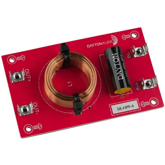 Dayton Audio 5k-HPF-4 High Pass Speaker Crossover 5,000 Hz 12 dB/Octave