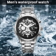 thumbnail image 4 of SKMEI Men's Watches Stainless Steel Chronograph Watch for Men Classic Skeleton Waterproof Watch Men with Date Luminous Quartz Mens Business Wristwatch, 4 of 8