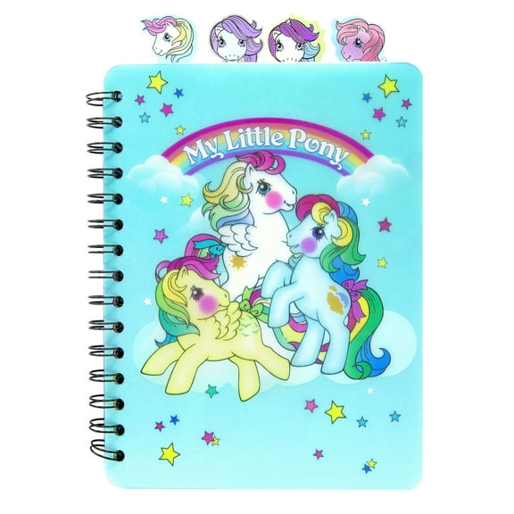 My Little Pony 4 Tab Journal Notebook, Spiral Bound, 144 Lined Pages, 8 x 7 inches