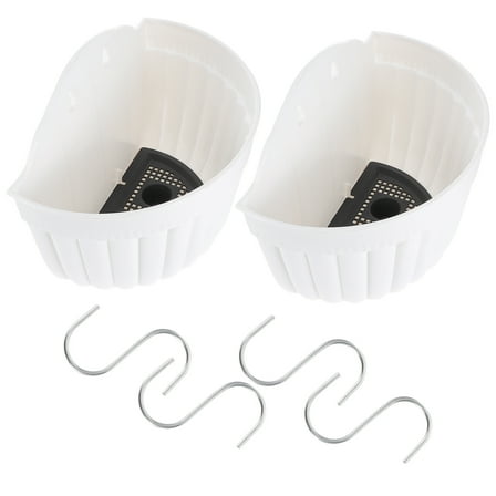 2 Pcs Half Round Planter Hanging Pot Semicircle Wall Flowerpot