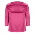 thumbnail image 6 of Bmisegm 3/4 Sleeve Tops For Women Classic Fit Casual Crew Neck Solid Pullover T Shirt Everyday Style Womens Casual Tops Hot Pink XL, 6 of 9