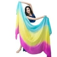 thumbnail image 3 of Rainbow Gradent Women Belly Dance Silk Veil Belly Dance Accessories 250 cm 270 cm, 3 of 7