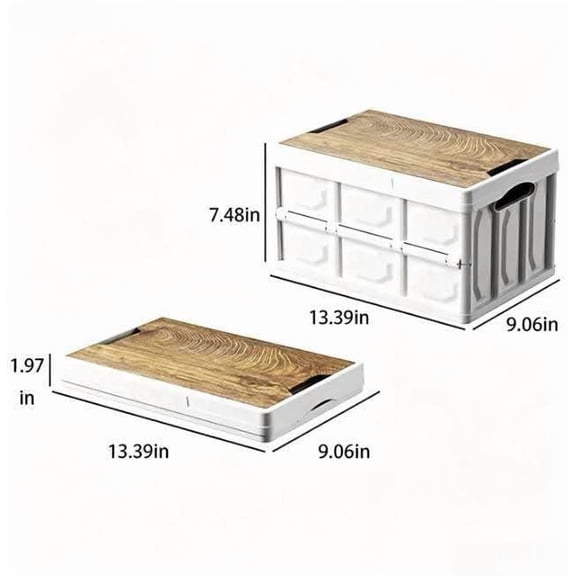 KINGWOLF Waterproof Detachable Storage Bin with Wood Lid – Stackable Multi-Purpose Organizer for Home, Kitchen, Pantry, Garage, Camping & Travel – Lightweight, Portable Storage Crate, 20L