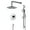 Chrome, variant on sumerain Brushed Nickel Rainfall Bathroom Shower System, Wall Mounted Slide Bar Shower Faucet Set with Shower Head and Handheld, Valve and Trim Kit Included