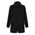 thumbnail image 3 of Womens Two Piece Sweatsuits Outfits Cotton Loose High Neck Sweatshirt Drawstring Sweat Shorts Sets Pockets Tracksuits (XL, Black), 3 of 5