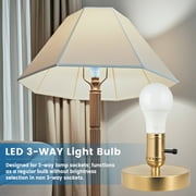 Great Value 3-Way A19 LED Light Bulb, 40/60/100 Watts Selectable, Daylight E26 Medium Base (4 Pack)