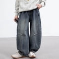 thumbnail image 2 of DHFJKG Baggy Jeans For Boy Fuzzy Linig Distressed Wahed Denim Pants Warm Fashion Loose Fit Pant With Pockets For Kids Teens 5-18 Years Trendy Trousers, 2 of 6