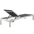 thumbnail image 3 of Silver Black Shore Outdoor Patio Aluminum Chaise, 3 of 5