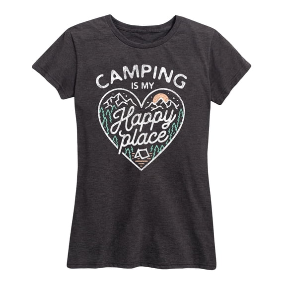 Instant Message - Camping Is My Happy Place Short Sleeve Graphic T-Shirt