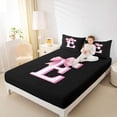 thumbnail image 3 of Erosebridal Cute Pink Bowknot Full Size Sheets,Princess Bowtie Letter E Bed Sheets For Girls Kids 4 Pieces, 3 of 6