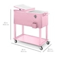 thumbnail image 5 of Cooler Cart Best Choice Products de acero de 80 litros con hielera rosa, 5 of 5