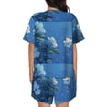 thumbnail image 3 of Lsque Hibiscus Flowers Calm Water Women's Short-Sleeved Pajama Set - 2 Piece Soft and Lightweight Sleepwear Set-4X-Large, 3 of 9
