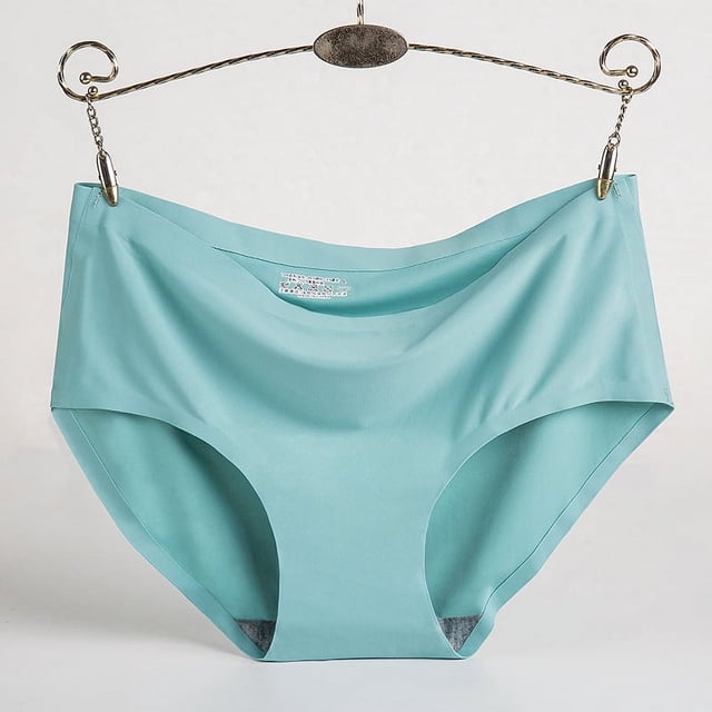 Ropa interior de seda de hielo para mujer, sin costuras, de una pieza, transpirable, de cintura media, sexy, bragas para mujer