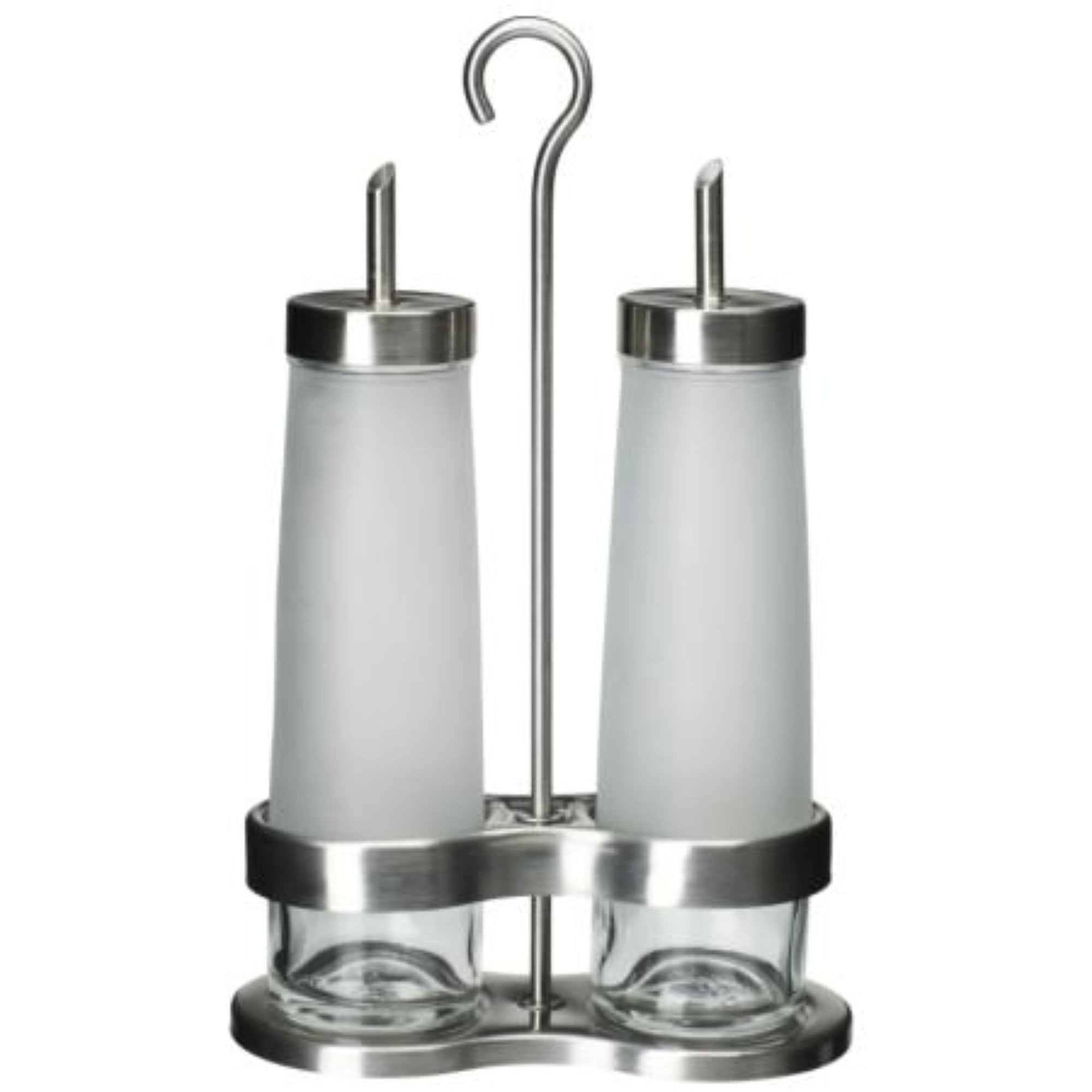 Ikea 3piece oil & vinegar set, frosted glass, stainless steel