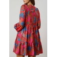 thumbnail image 3 of a.Jesdani Robe Courte à Volants à Col en V / Imprimé Tropical / Manches Lanterne Grande Taille, 3 of 8