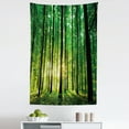 thumbnail image 1 of Forest Tapestry, Green Woodland at Sunrise Scenic Morning Nature Environment Ecology Serenity, Fabric Wall Hanging Decor for Bedroom Living Room Dorm, 5 Sizes, Green Black Yellow, by Ambesonne, 1 of 1