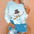 thumbnail image 1 of Chandail en Molleton de Noël pour Femmes 2023 Mode Imprimé de Noël Manches Longues Blouse Col Rond Chandail Décontracté Hauts Chandails en Molleton en Liquidation, 1 of 5