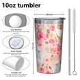 thumbnail image 4 of Pomeranian Dogs and Flowers 10oz Tumblers Stainless Steel Tumbler with Lid and Straw,Vacuum Insulated Double Wall Travel Tumbler Cups with Cleaning Brush for Coffee, Tea, 4 of 4