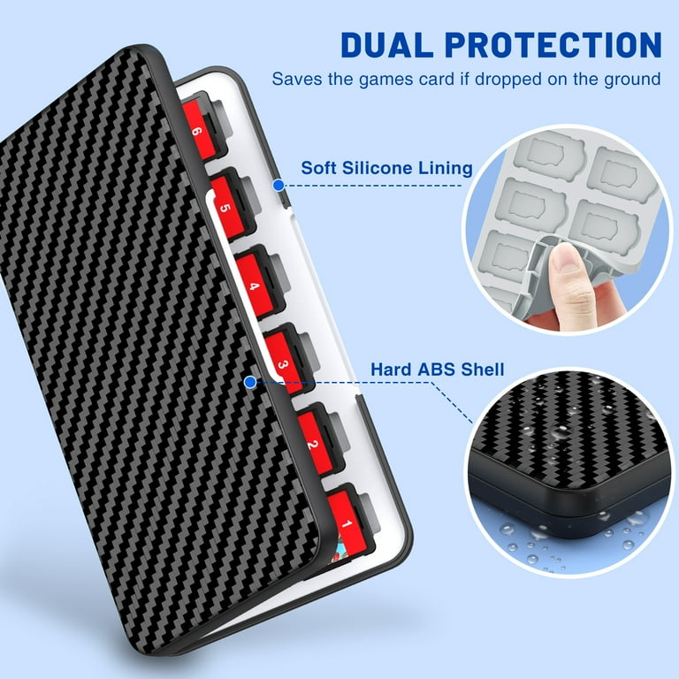 Switch Game Holder for Nintendo Switch Game Switch Game Card Case Holder for Cartridges 24 Slots Switch Cartridge Case Storage with Magnetic Clip