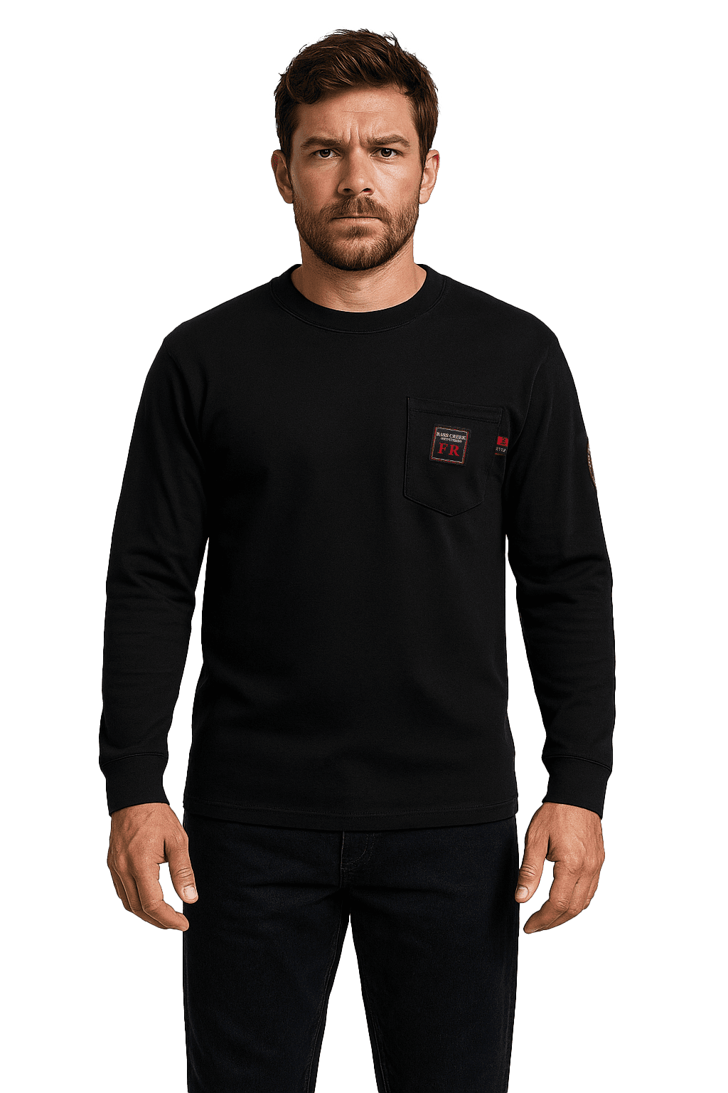 Bass Creek Outfitters Men's Flame Resistant Long Sleeve Crewneck Knit Top, Sizes M-XXL