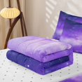 thumbnail image 5 of jejeloiu Purple Galaxy Star Zipper Full Size Comforter Sets with Fitted Sheet and 2 Pillowcases Kids,Magical Night Sky Pattern Zipper Bedding Set For Girls,Reversible,4 Pieces, 5 of 7