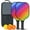 Black-4, variant on Pickleball Paddles Set Of 2, Fiberglass Surface, Vibrant Rainbow Print, 4 Balls & Bag