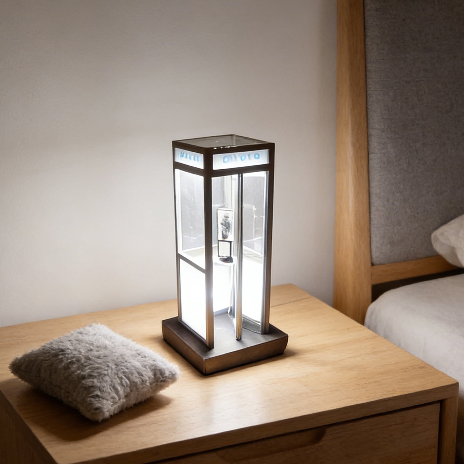 Retro Vintage Phone Booth Table Lamp, Tall Telephone Box Decorative Night Light with Warm LED Light for Bedroom Office Desk, Classic Phonebooth Lamp Home Decor Gift for Living Room Study