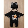 thumbnail image 2 of Uccdo My First Halloween Outfits Newborn Baby Boy Girl Bat Skeleton Print Bodysuit Infants Hoodie Romper Jumpsuit, 2 of 8