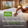 thumbnail image 2 of Aloha Soft by Cariloha Bamboo Viscose Sheets – 4-Piece Full Sheet Set – 16 in Deep Pockets – Buttery Soft Cooling Sheets – White, 2 of 8