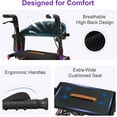 thumbnail image 5 of Rollator Walker For Seniors, Lightweight Foldable All Terrain Rolling Walker With Seat. Handles And Backrest For Seniors And Adult Purple, 5 of 9