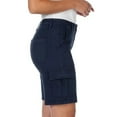 thumbnail image 3 of Well Worn Women's Cargo Bermuda High Rise Short, Navy, 6, 3 of 4