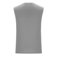 thumbnail image 6 of Men's Undershirts Qiggri Men's Solid Color Cotton High Elasticity Sports Pullover Round Neck Sleeveless Jacket Fitness Muscular Fitness Clothing Tank Top, 6 of 6