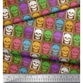 thumbnail image 3 of Soimoi Modal Satin Fabric Skull Halloween Fabric Prints by Yard 42 Inch Wide, 3 of 3