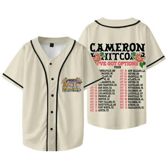 Cameron Whitcomb I've Got Options Tour Merch Baseball Jacket Unisex Fashion Short Sleeve T-Shirts