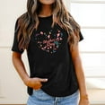 thumbnail image 2 of Mother's Day Tees Women's Graphic Short Sleeve Shirts Letter Print Cute Crew Neck Casual Summer Loose Tops (M, Black), 2 of 7