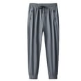 thumbnail image 2 of Elainilye Fashion Jogging Pants Men Straight Leg Thin Conditioning Pants Casual Sports Pants Bundle Feet Full Length Pants,Gray, 2 of 4