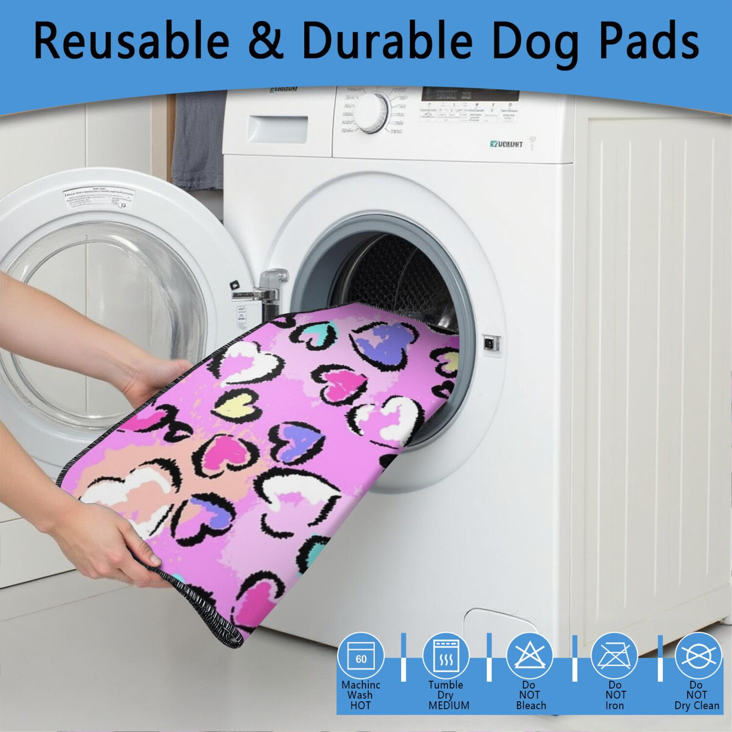 Designer Puppy Pads, Washable Reusable Potty Pads with Stylish Patterns for Pet Parents, 24" x35" (Texture/leopard /Geometry)
